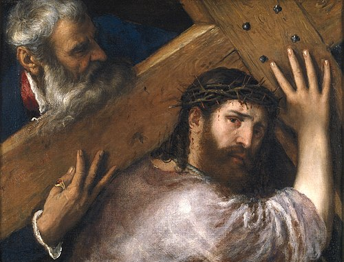 Jesus carrega a cruz até o Calvário.png